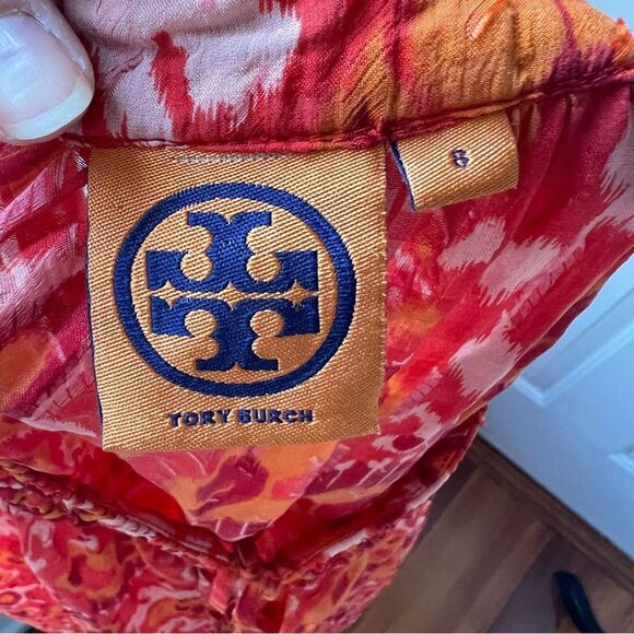 Tory Burch Drawstring V-Neck Boho Kaftan Coverup Dress - Picture 3 of 5